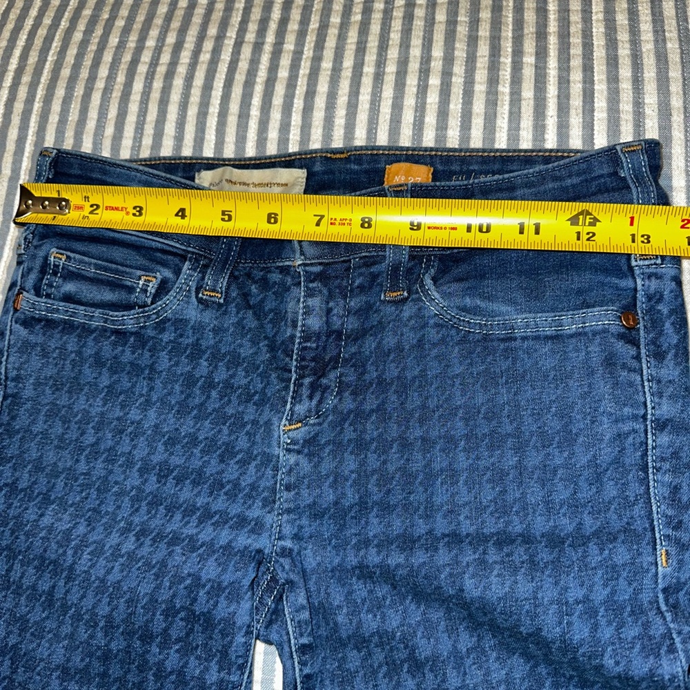 Pilcro and the Letterpress Serif Houndstooth Skinny Jeans Blue Denim Size 27 - Picture 5 of 8